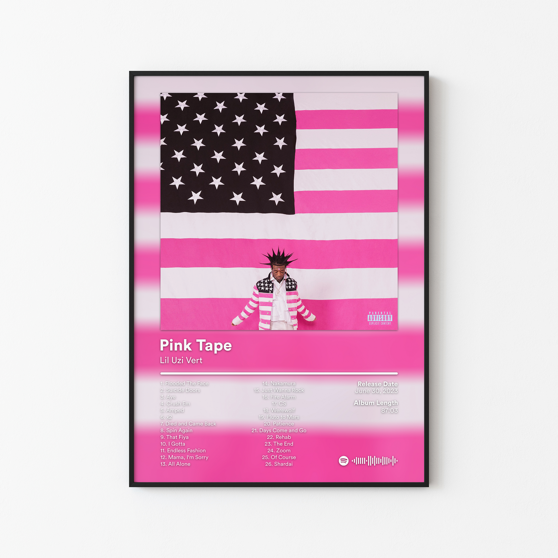 Lil Uzi Vert Pink Tape Album Poster