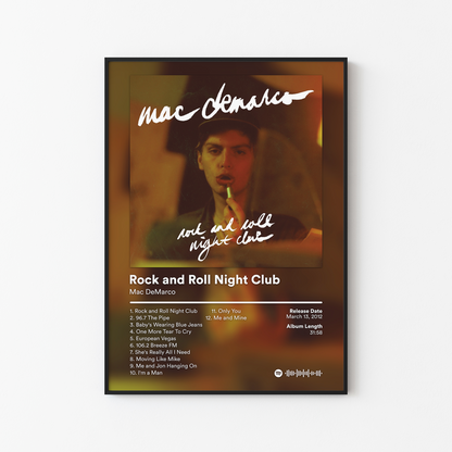 Mac DeMarco Rock and Roll Night Club Album Poster