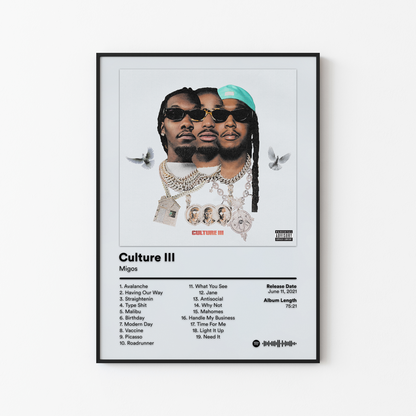 Migos Culture 3 Album Poster