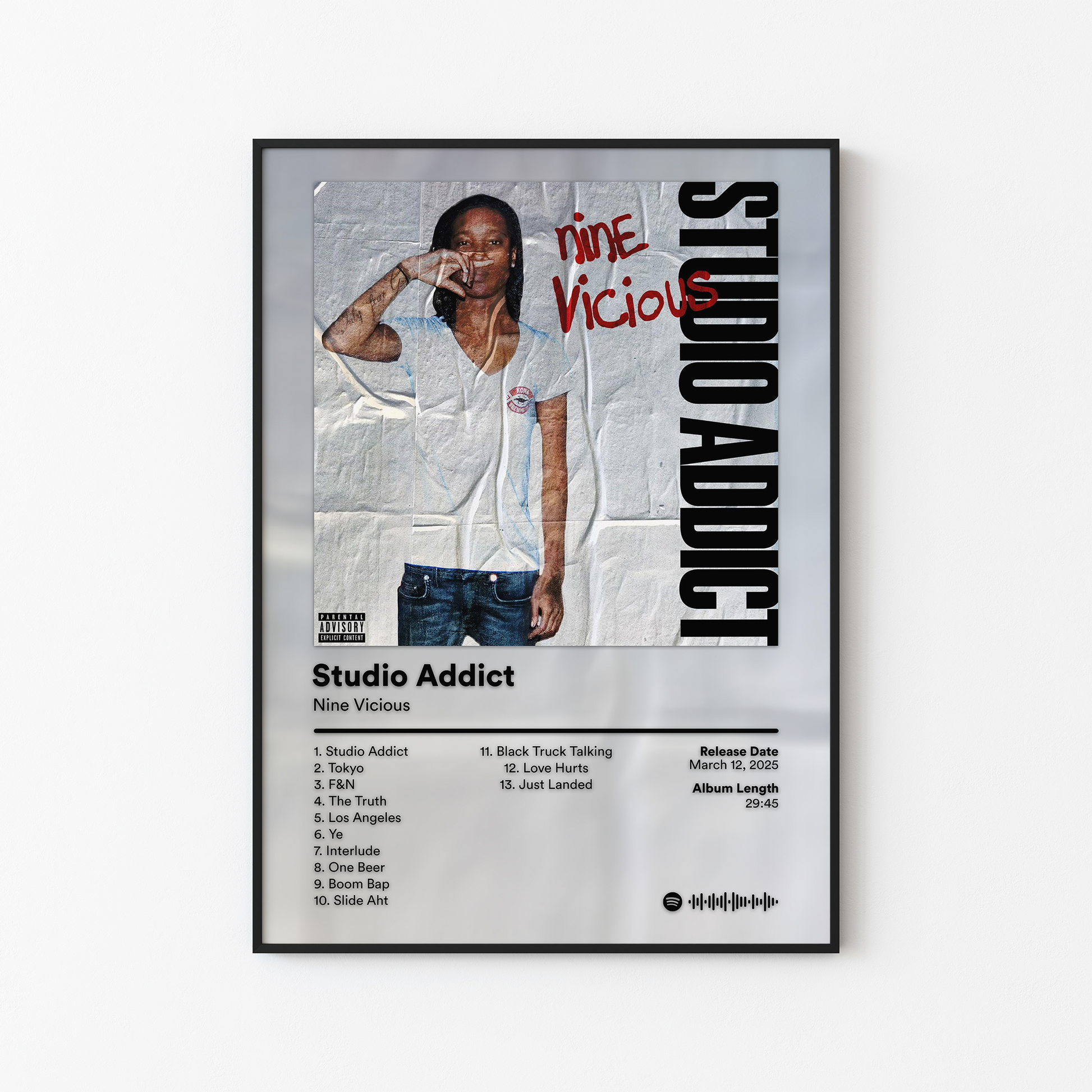 Nine Vicious Studio Addict Album Poster