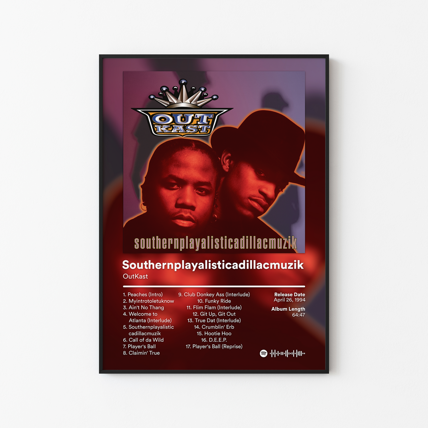Outkast Southernplayalisticadillacmuzik Album Poster