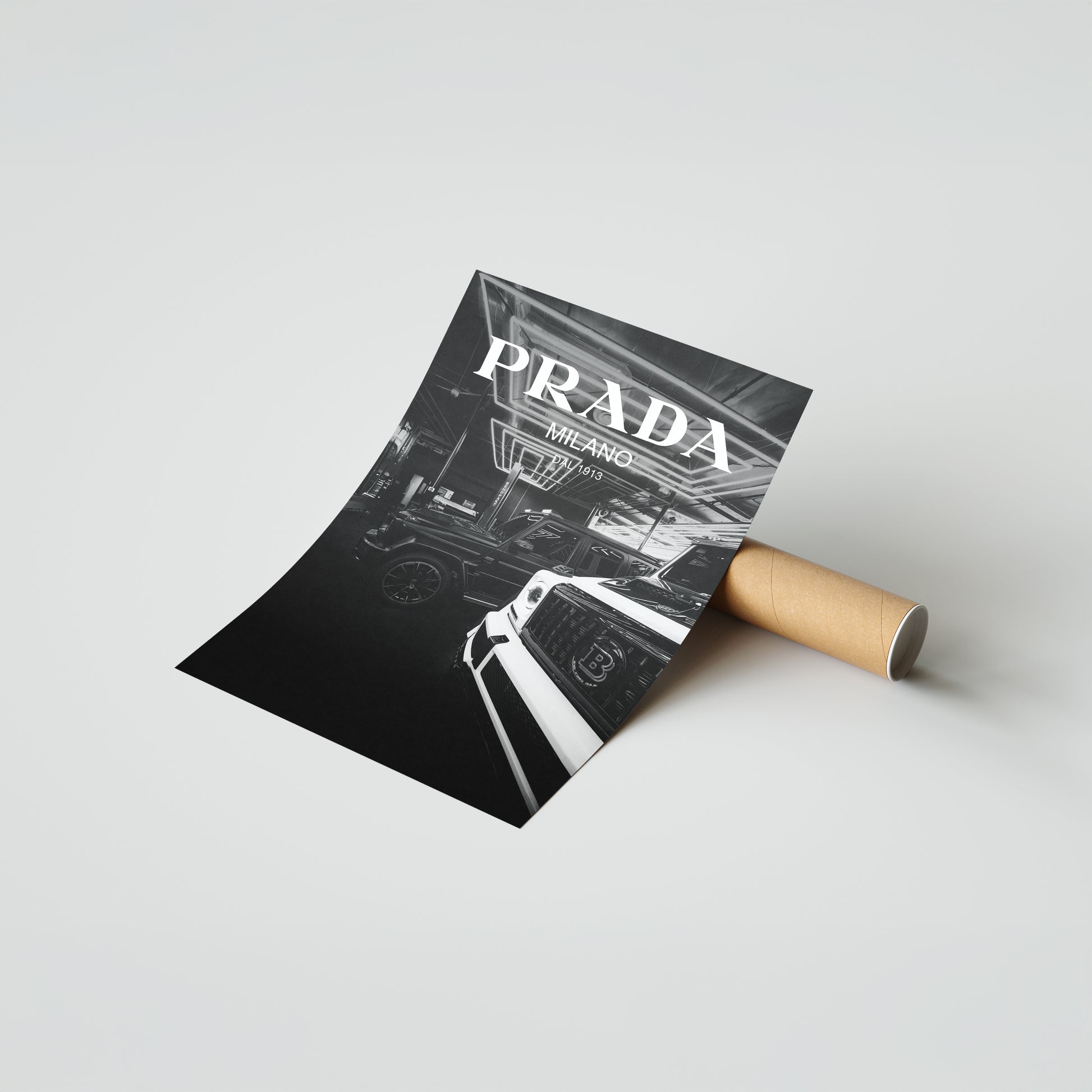Aesthetic Prada Milano Car Poster