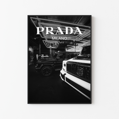 Aesthetic Prada Milano Car Poster