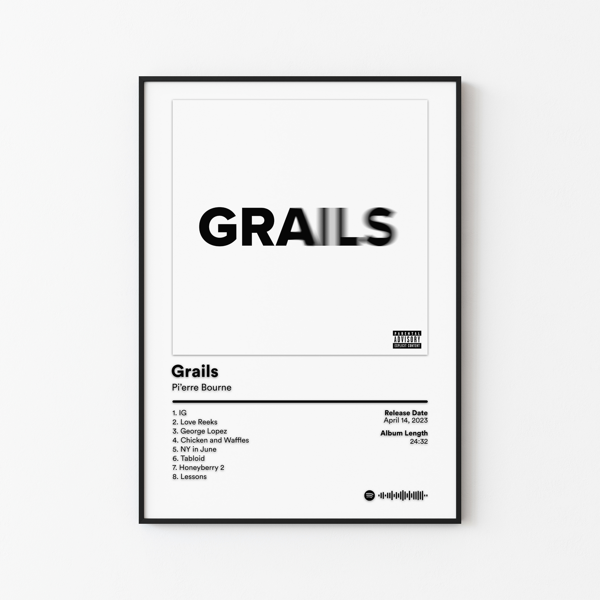 Pierre Bourne Grails Album Poster