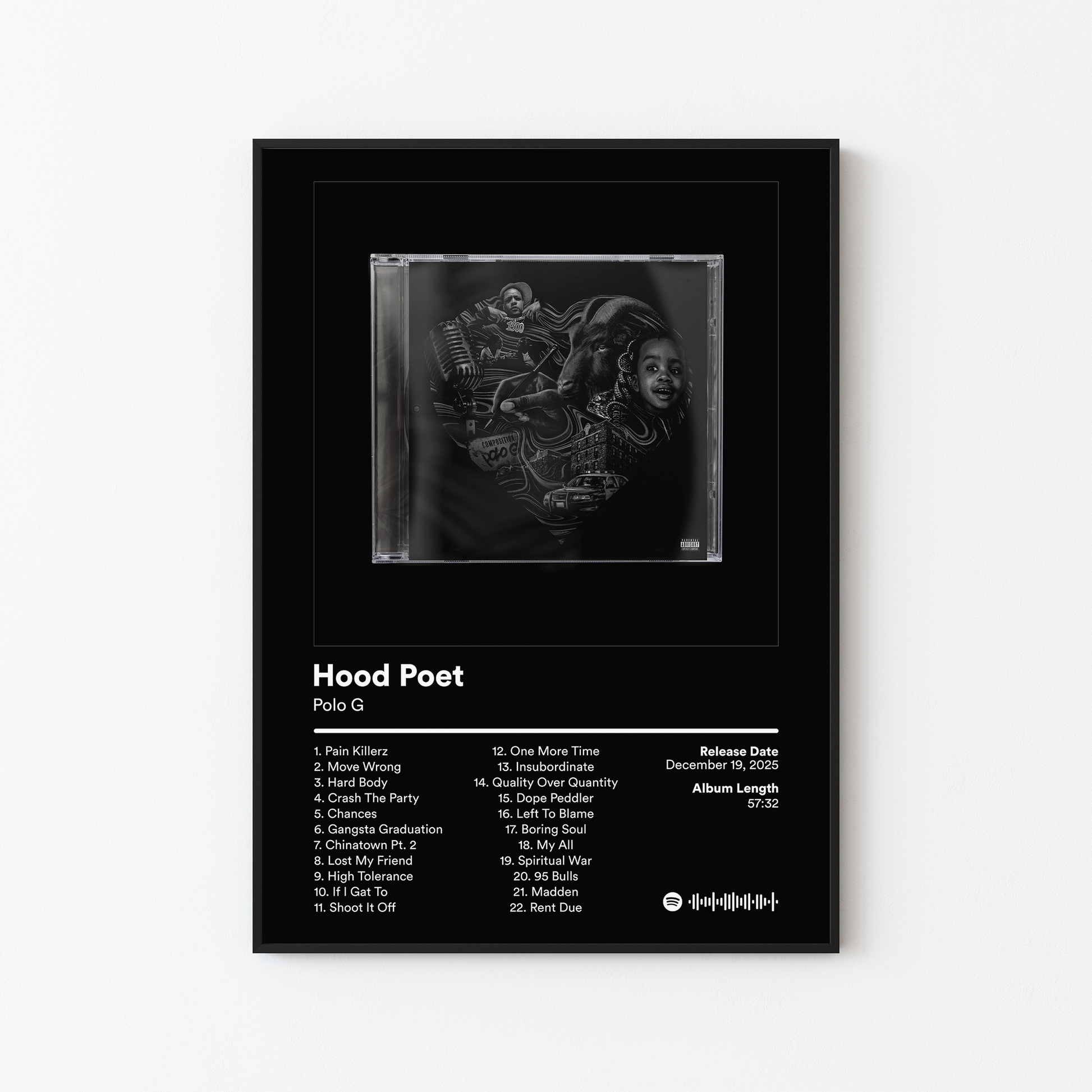 Polo G Hood Poet Black Heart Edition Album Poster