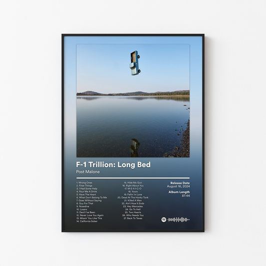 Post Malone F1 Trillion Long Bed Album Poster