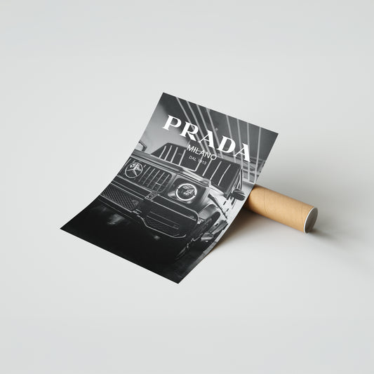Aesthetic Prada Milano Car Poster
