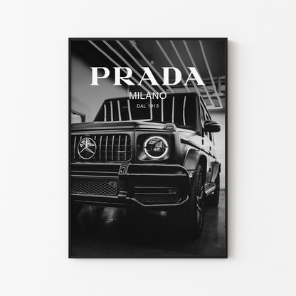 Aesthetic Prada Milano Car Poster