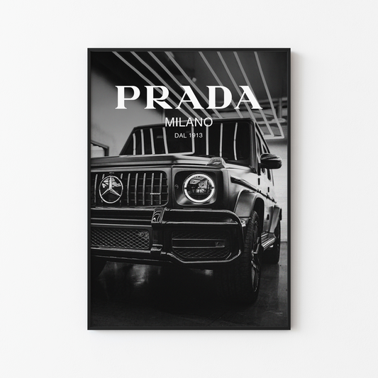 Aesthetic Prada Milano Car Poster