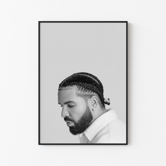 Drake B&W Poster