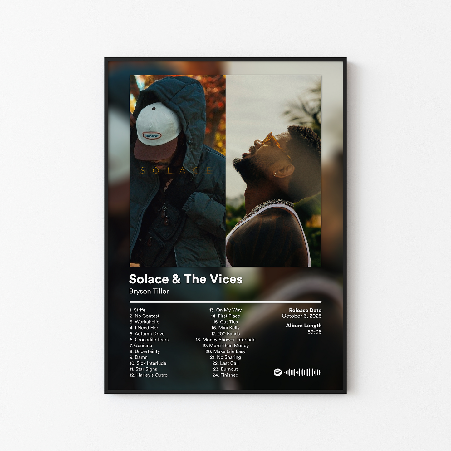 Bryson Tiller Solace and The Vices Album Poster