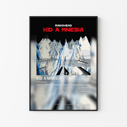 Radiohead KID A MNESIA Album Poster