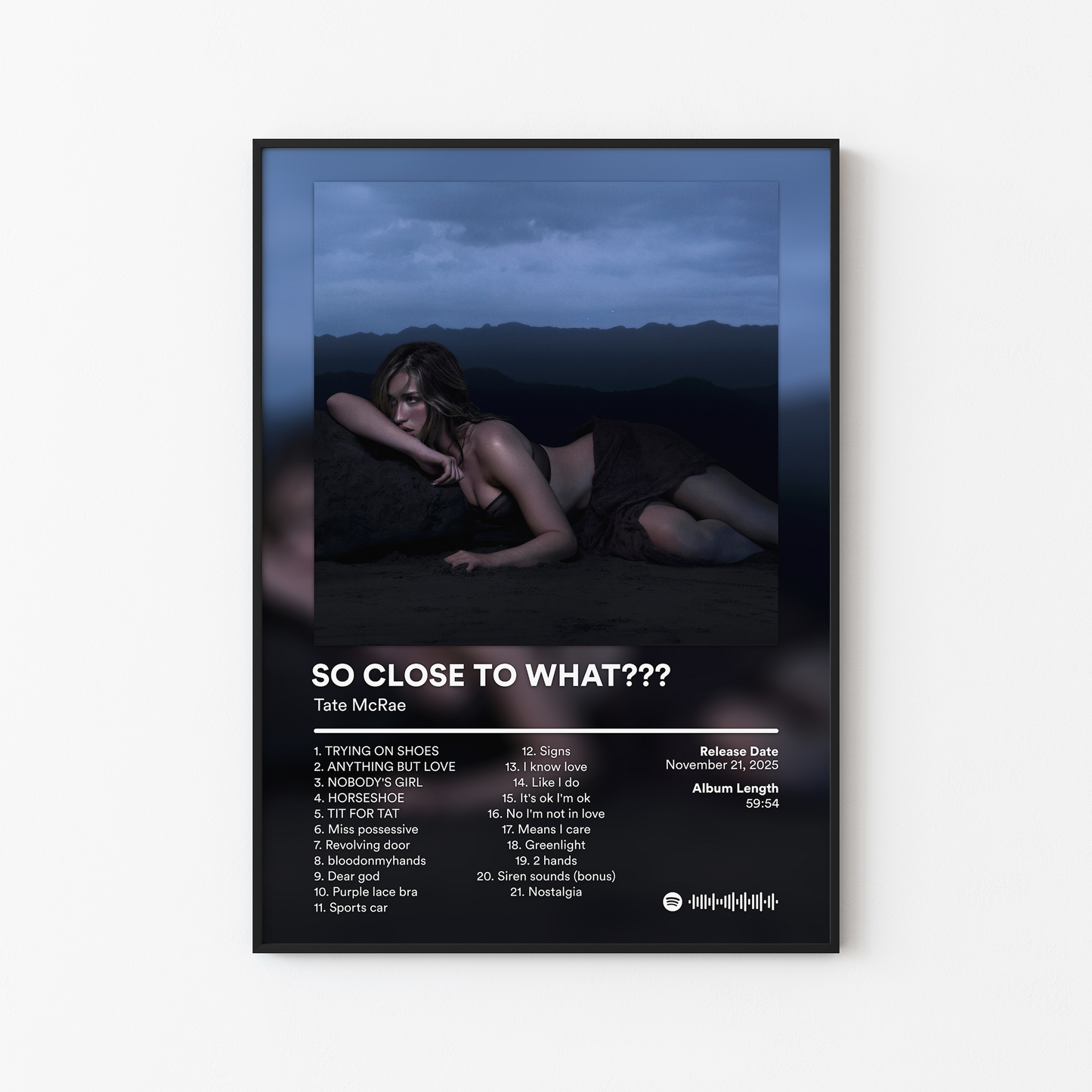 Tate McRae SO CLOSE TO WHAT Deluxe Album Poster