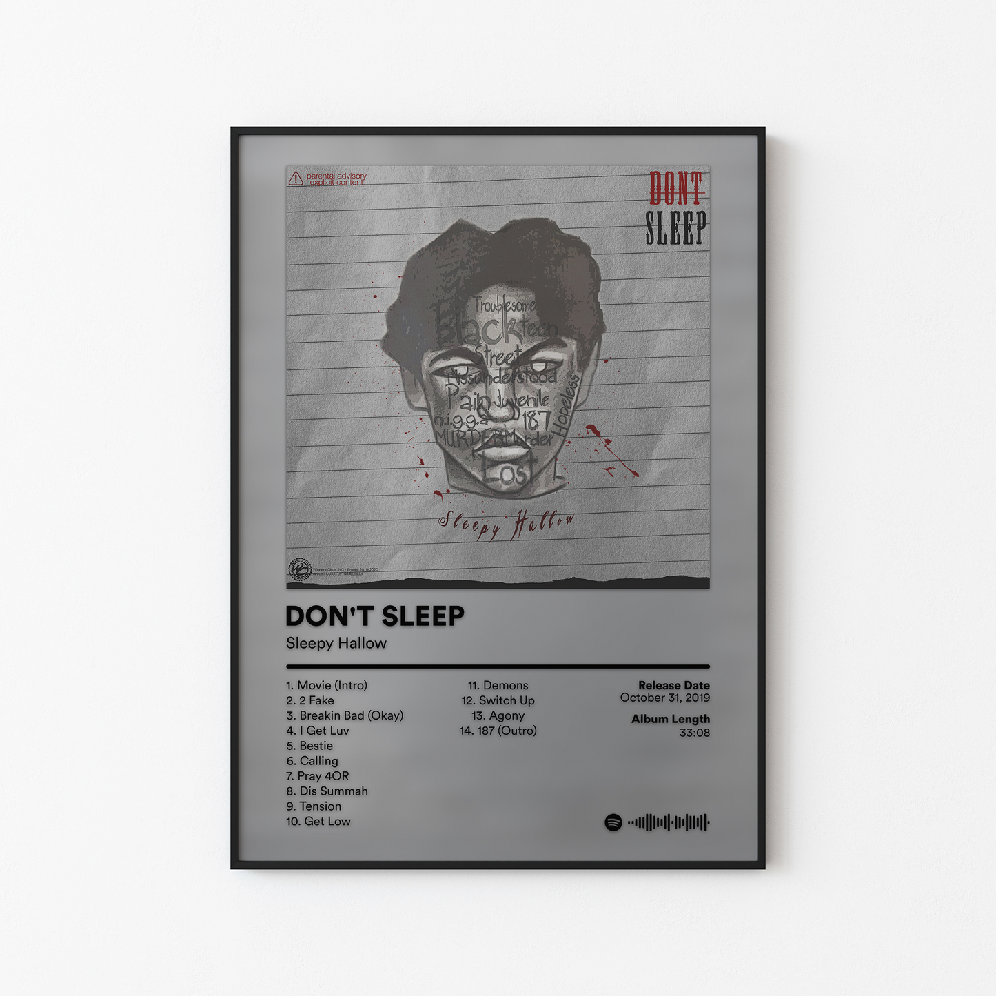 Sleepy Hallow DONT SLEEP Album Poster