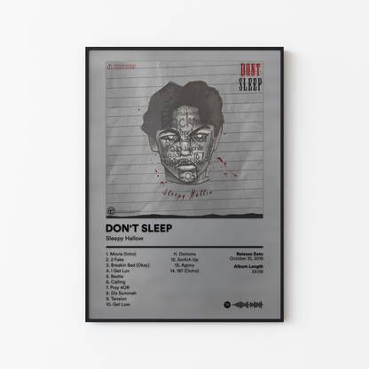 Sleepy Hallow DONT SLEEP Album Poster