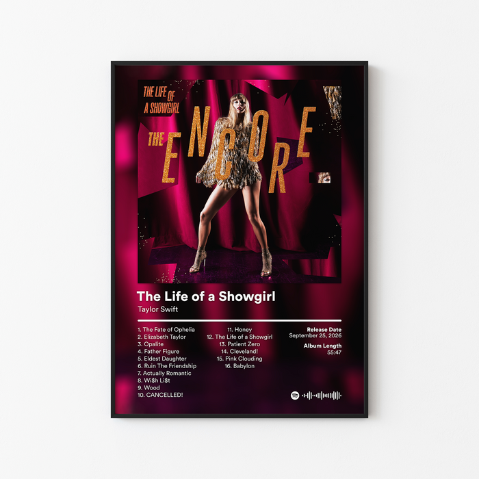 Taylor Swift The Life of a Showgirl The Encore Album Poster