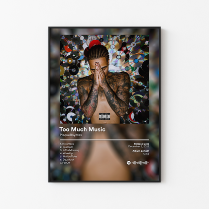PlaqueBoyMax Too Much Music Album Poster