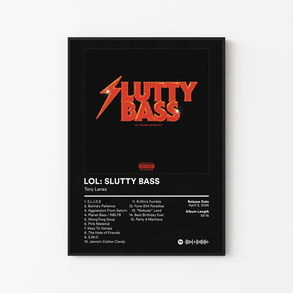 Tory Lanez LOL SLUTTY BASS Album Poster