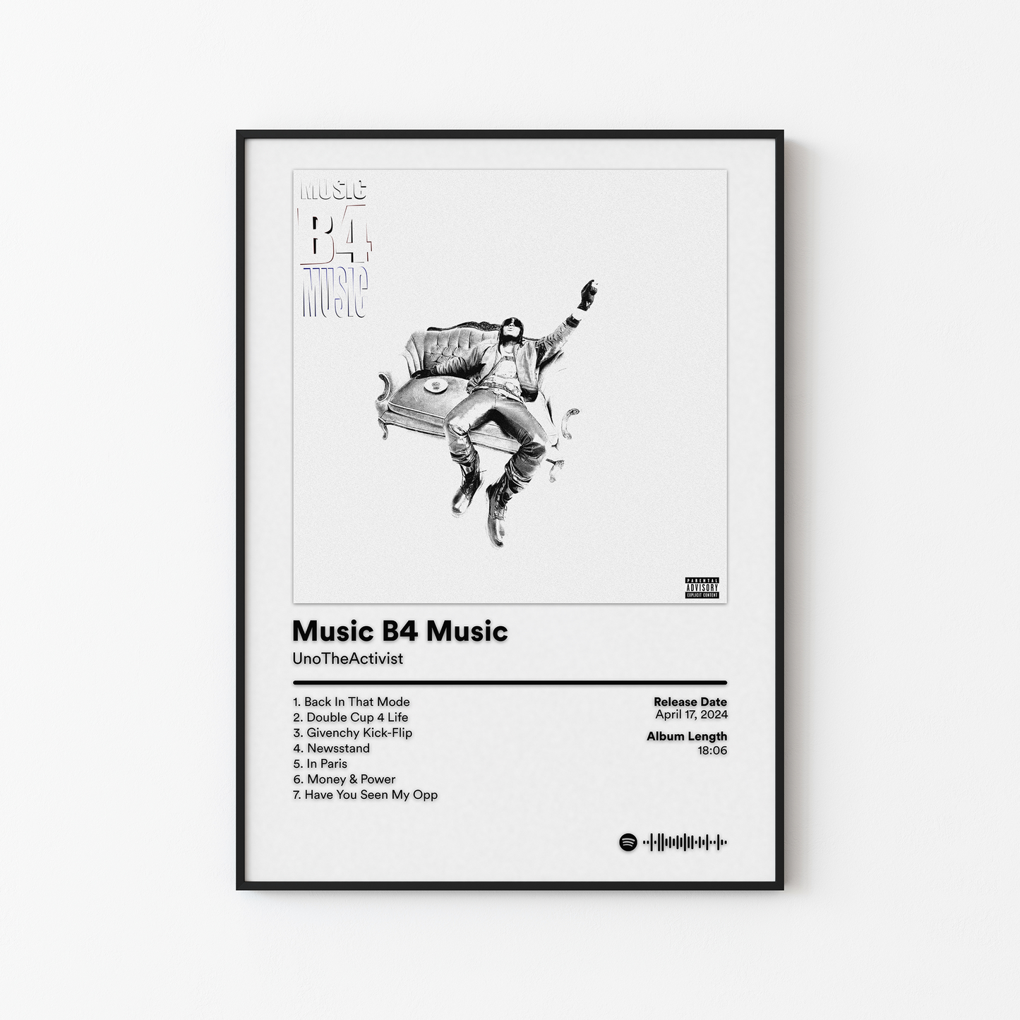 UnoTheActivist Music B4 Music Album Poster