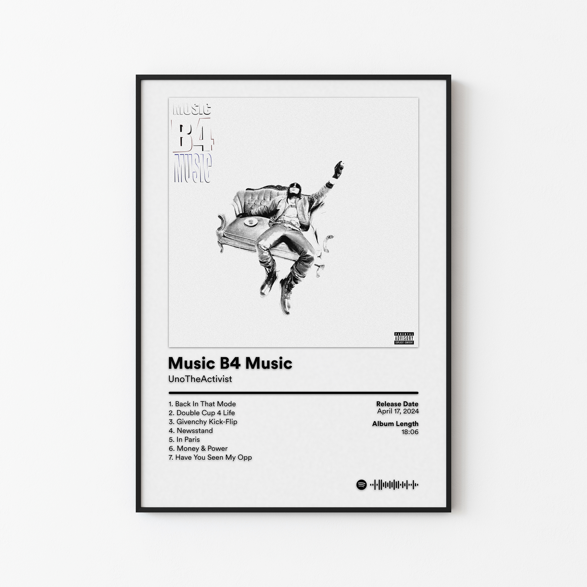 UnoTheActivist Music B4 Music Album Poster