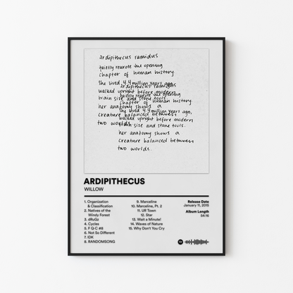 WILLOW ARDIPITHECUS Album Poster