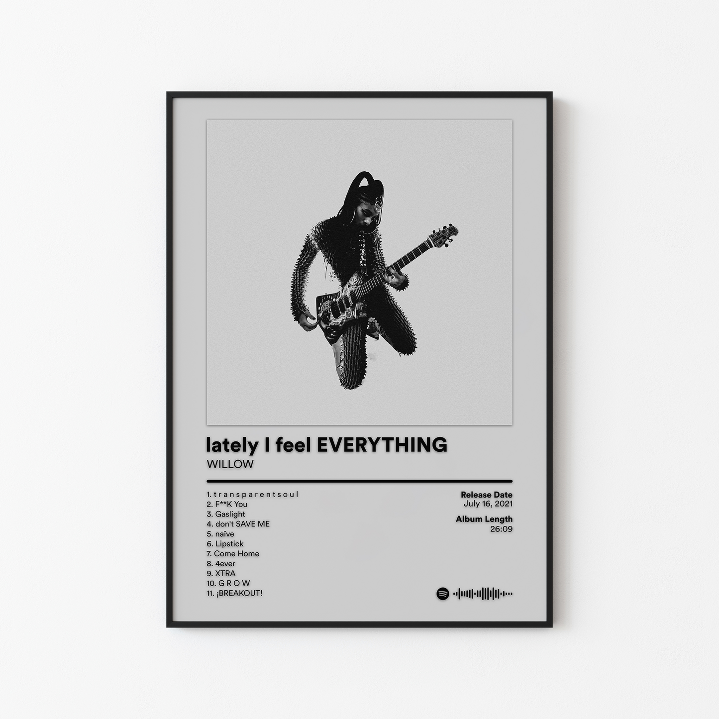 WILLOW lately I feel EVERYTHING Album Poster
