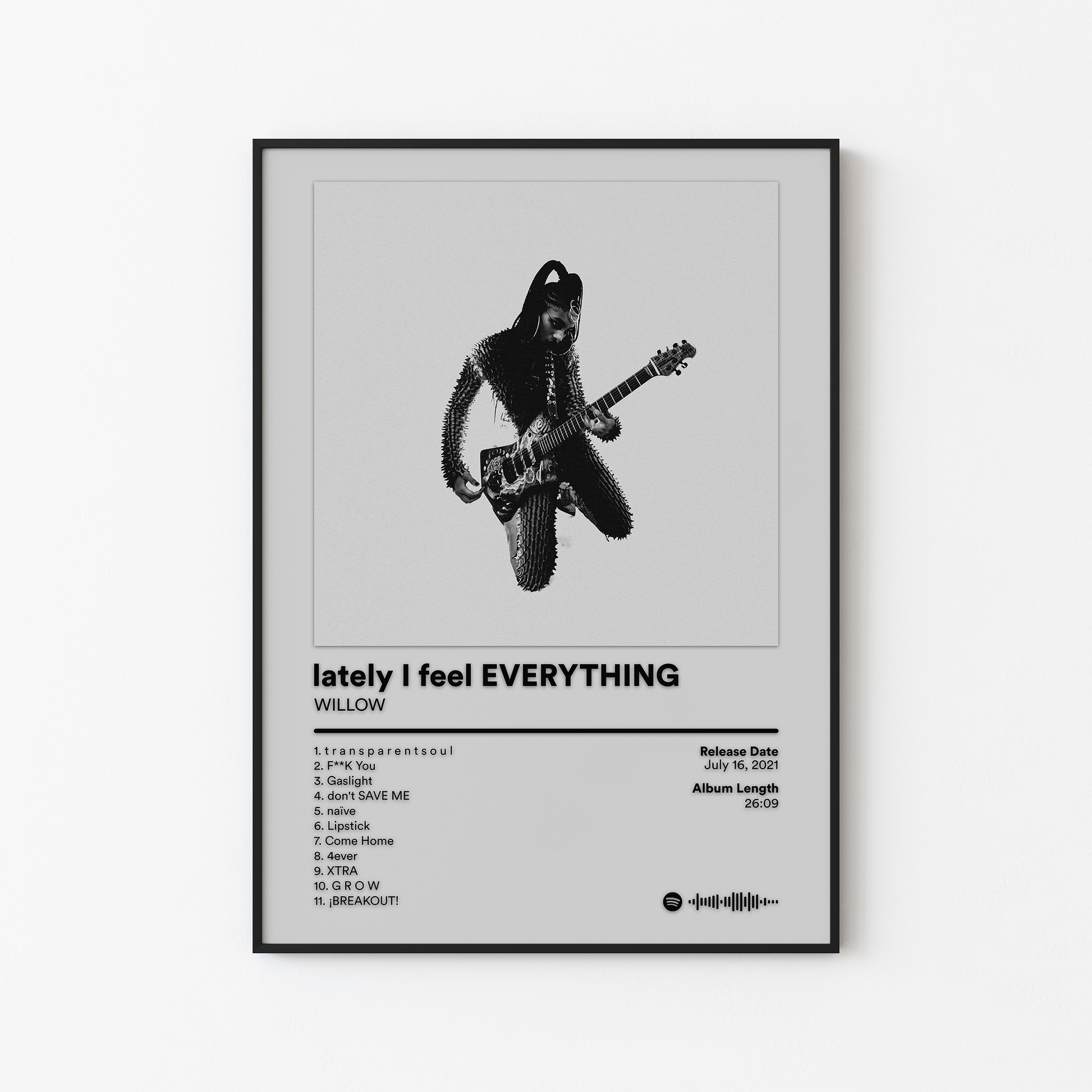 WILLOW lately I feel EVERYTHING Album Poster