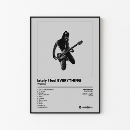 WILLOW lately I feel EVERYTHING Album Poster
