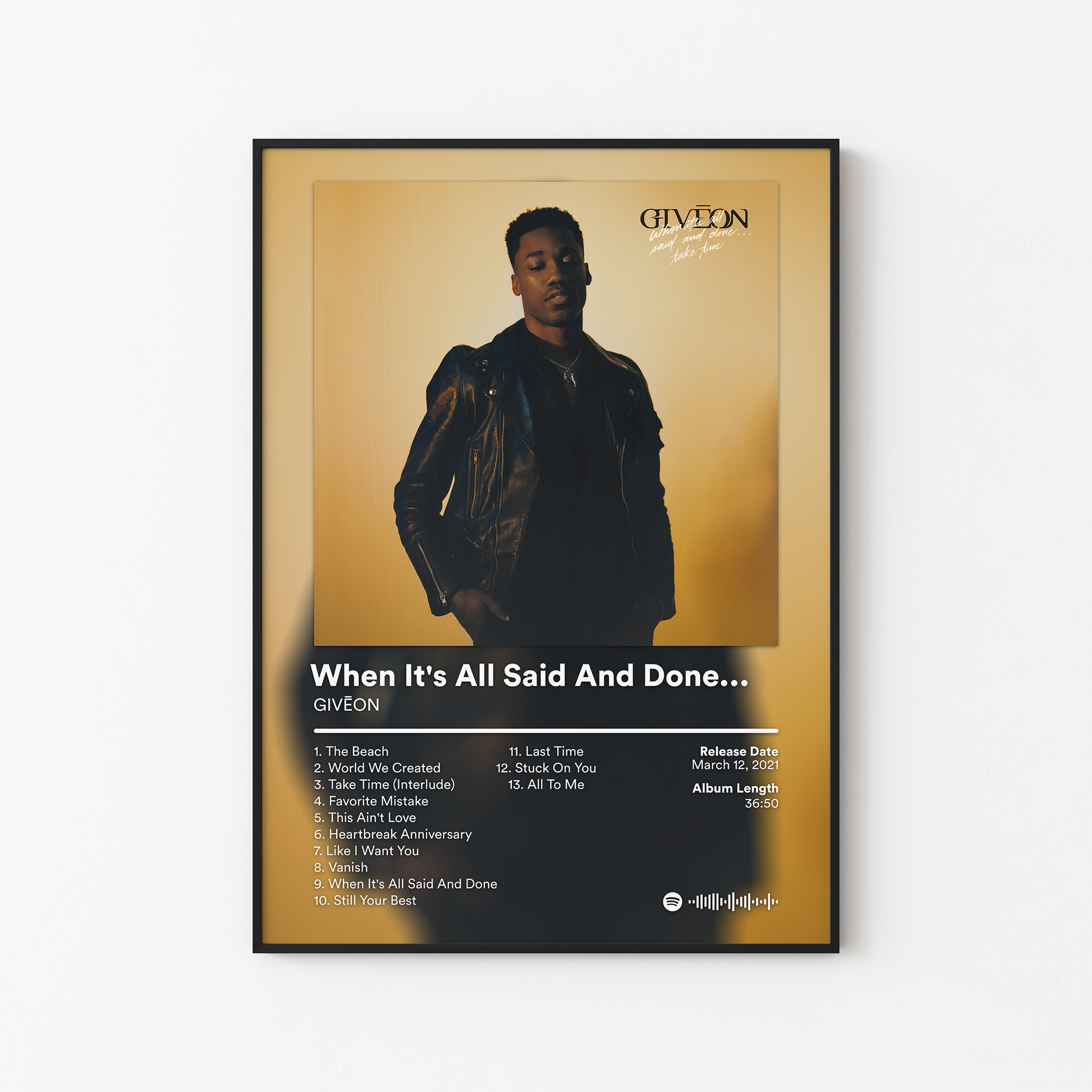 GIVEON When Its All Said And Done Take Time Album Poster