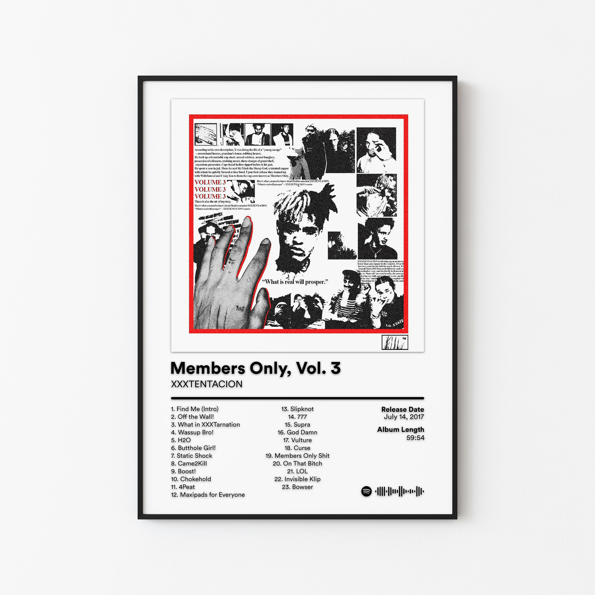XXXTENTACION Members Only Vol 3 Album Poster