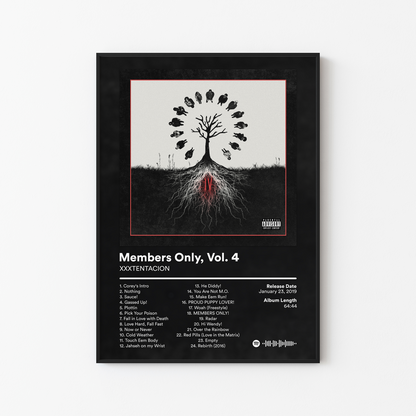 XXXTENTACION Members Only Vol 4 Album Poster