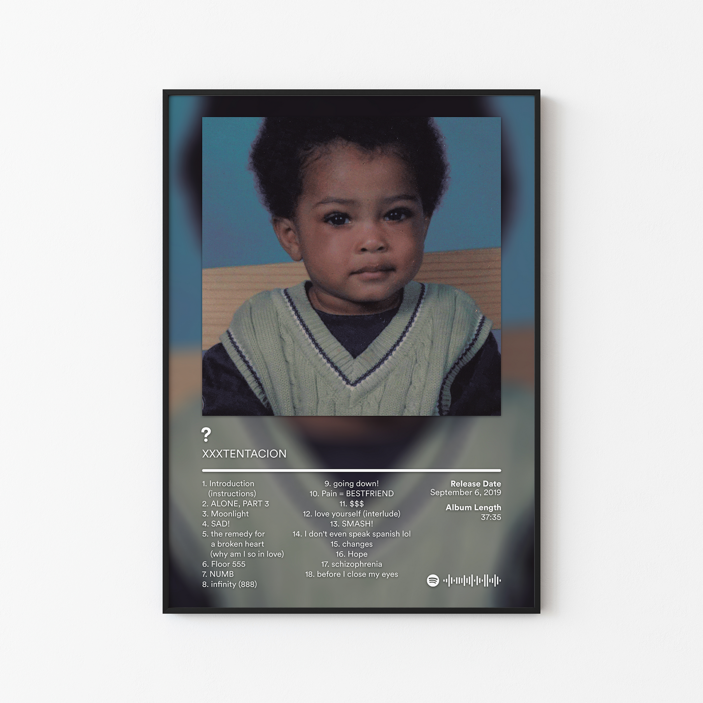 XXXTENTACION Question Mark Deluxe Album Poster