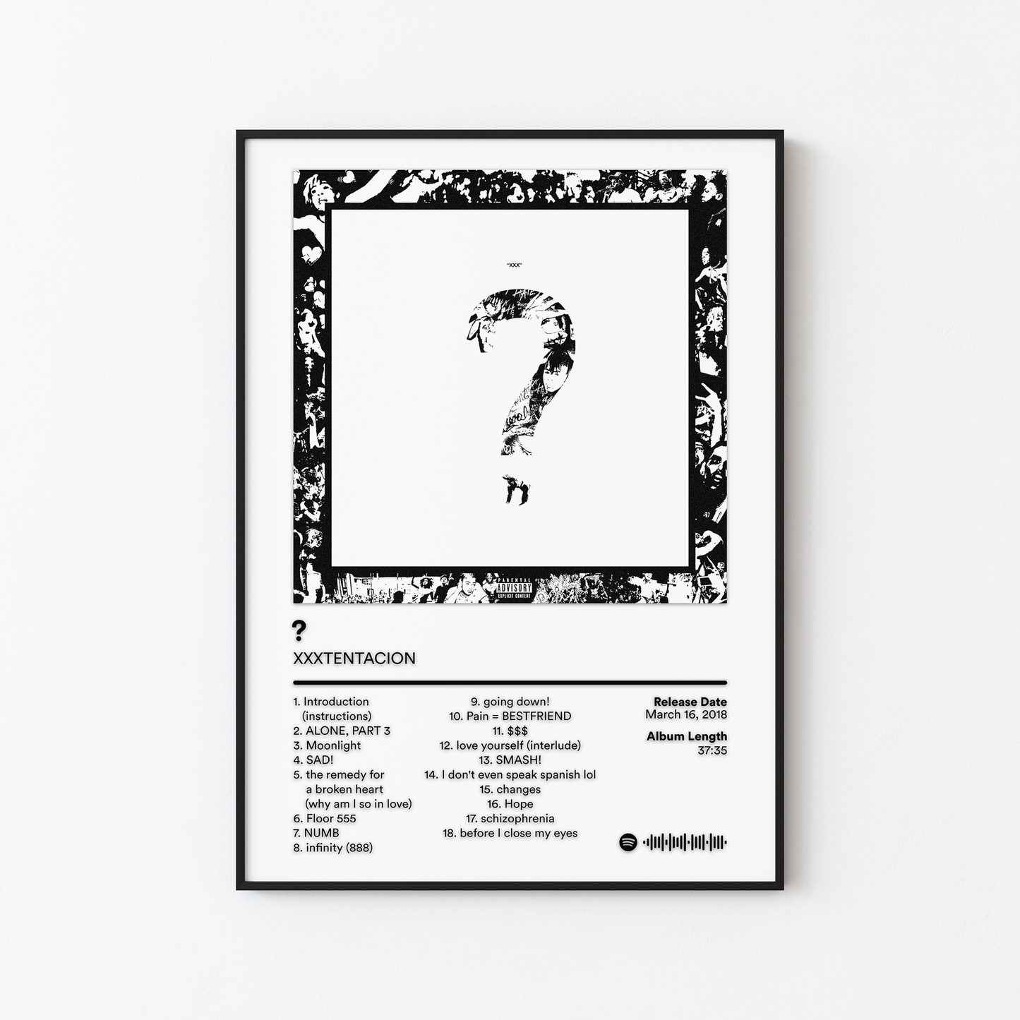 XXXTENTACION Question Mark Album Poster