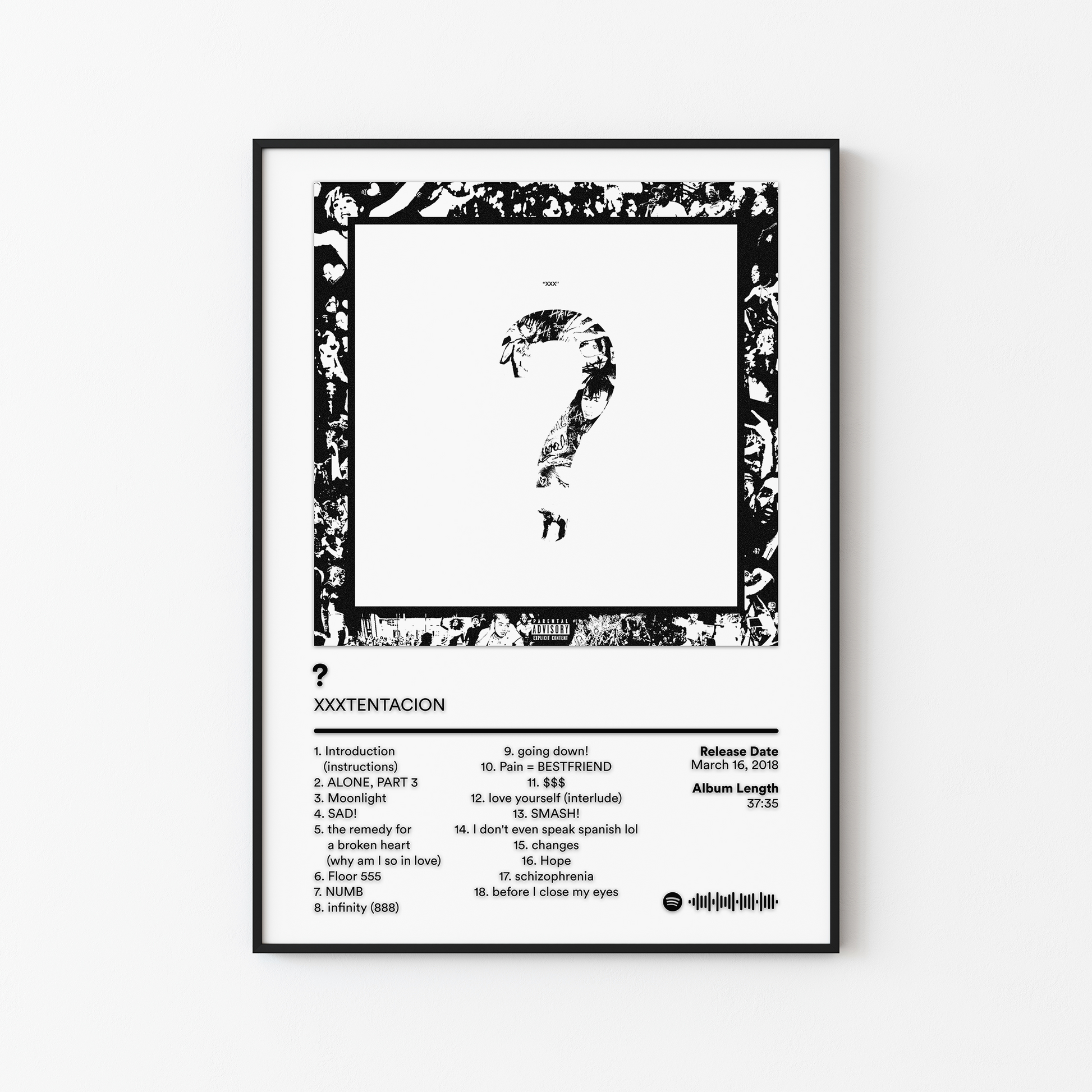 XXXTENTACION Question Mark Album Poster