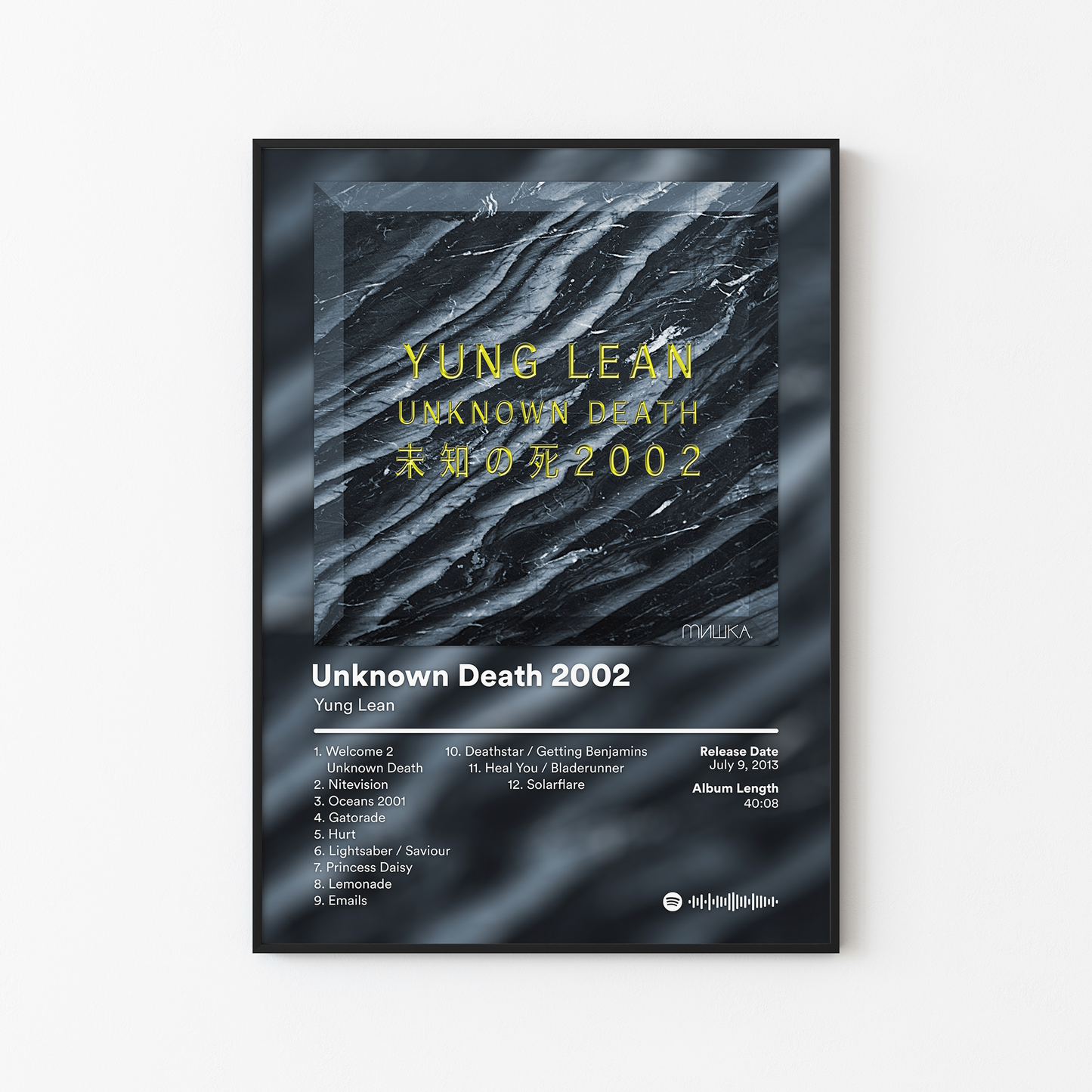 Yung Lean Unknown Death 2002 Album Poster