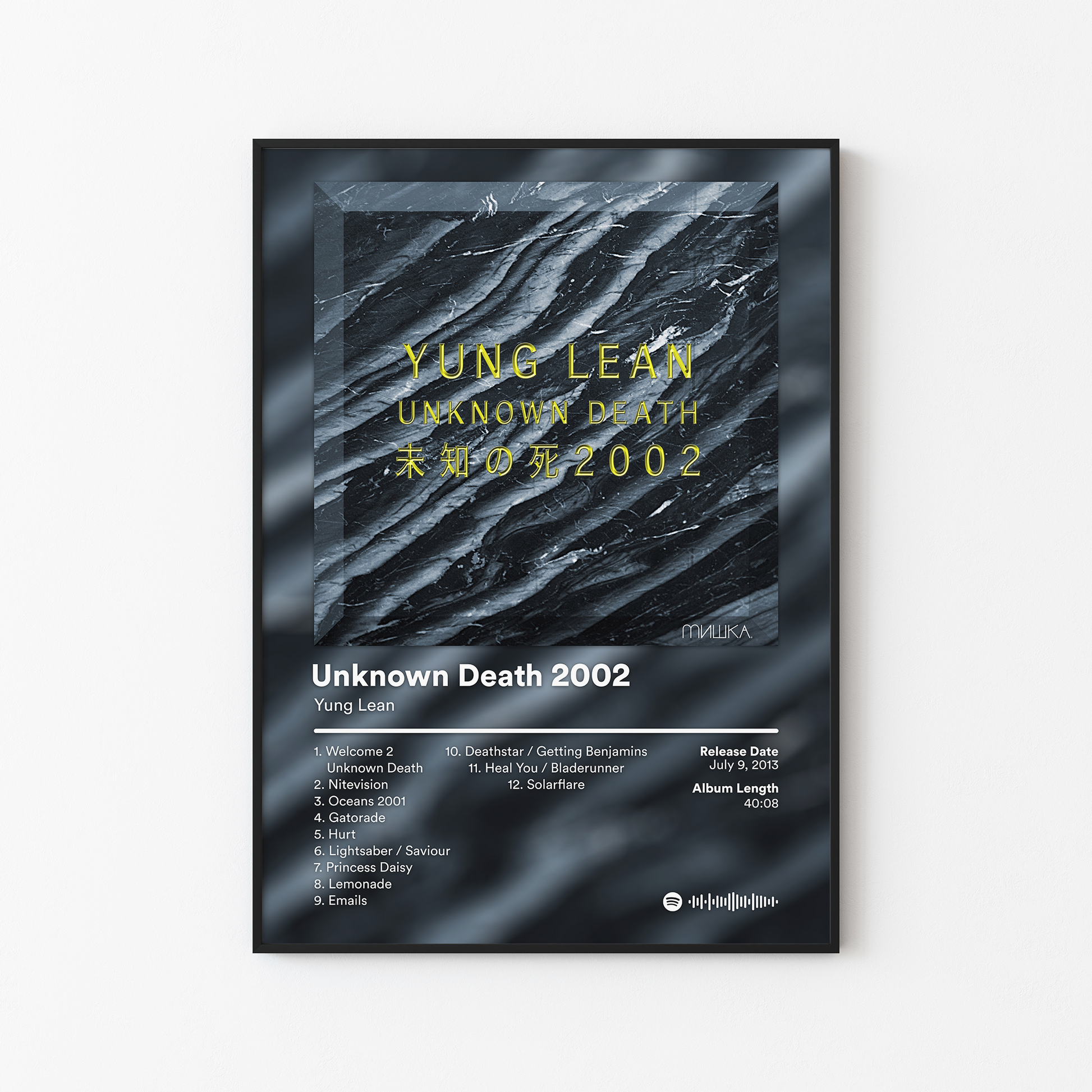 Yung Lean Unknown Death 2002 Album Poster