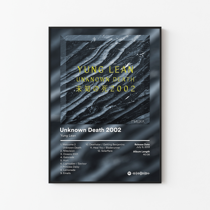 Yung Lean Unknown Death 2002 Album Poster