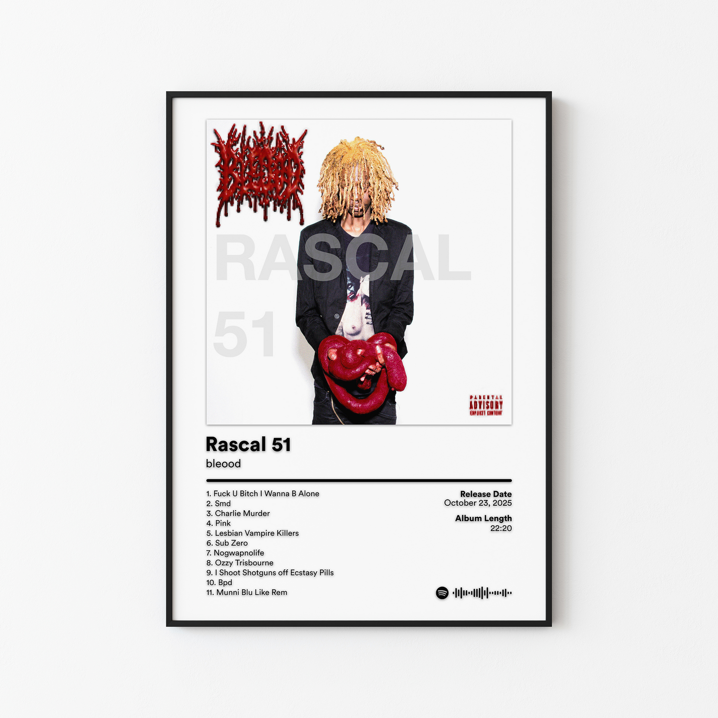 Bleood Rapper Fit Check bleood Album Posters โ Radial Posters