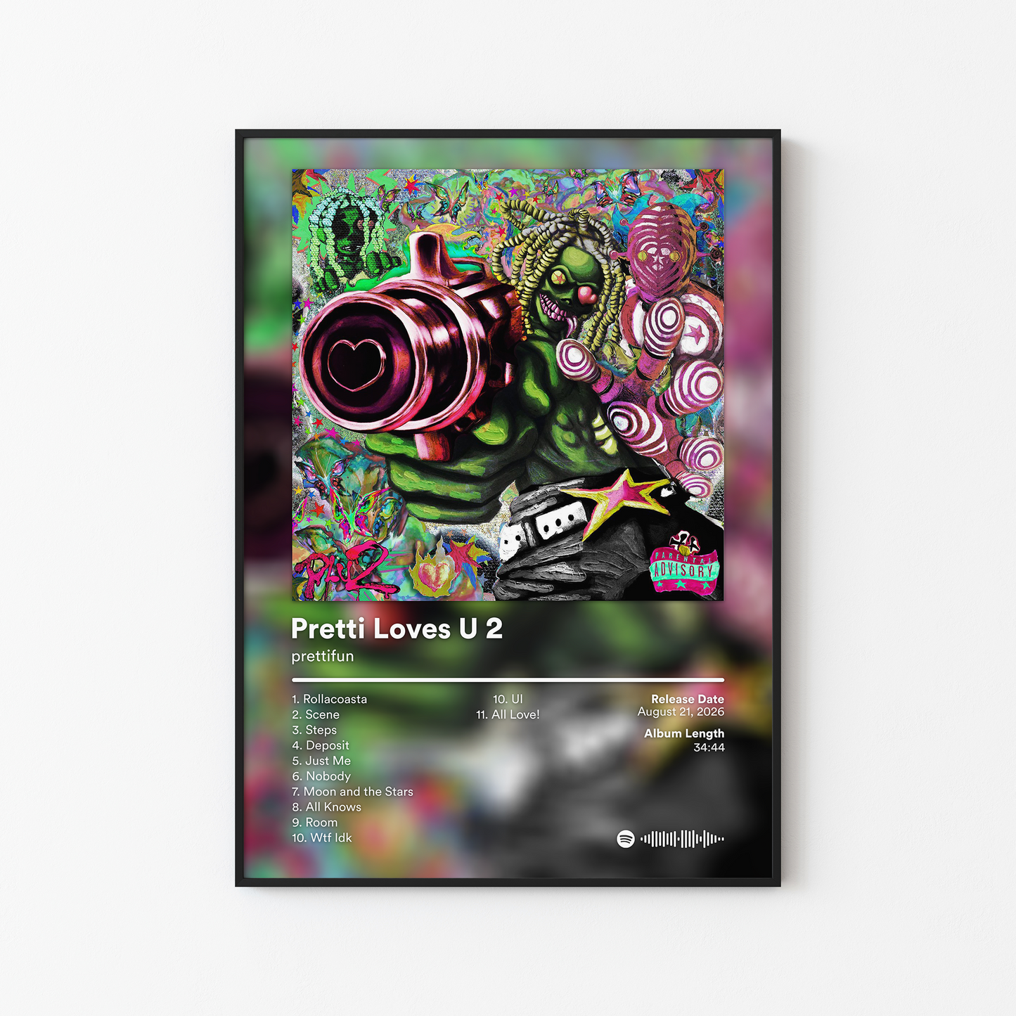 prettifun Pretti Loves U 2 Album Poster