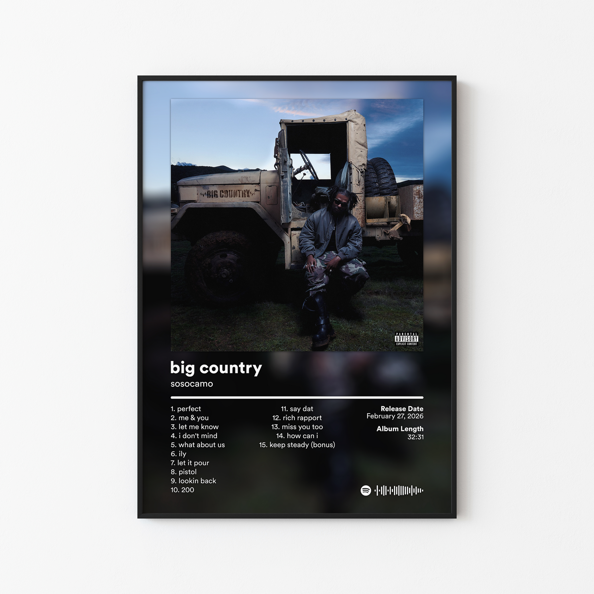sosocamo big country Album Poster